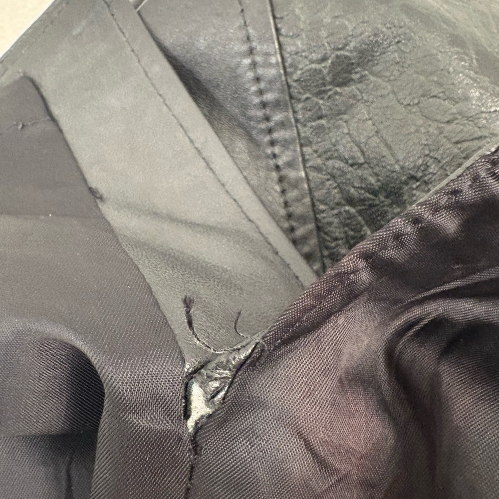 Vintage Soft Black Leather Skirt Size 8 - Picture 16 of 16